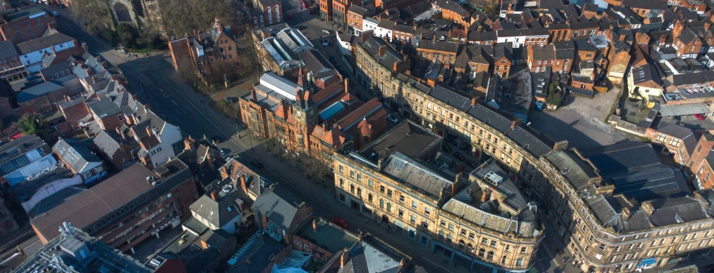 derby victoria street aerial view