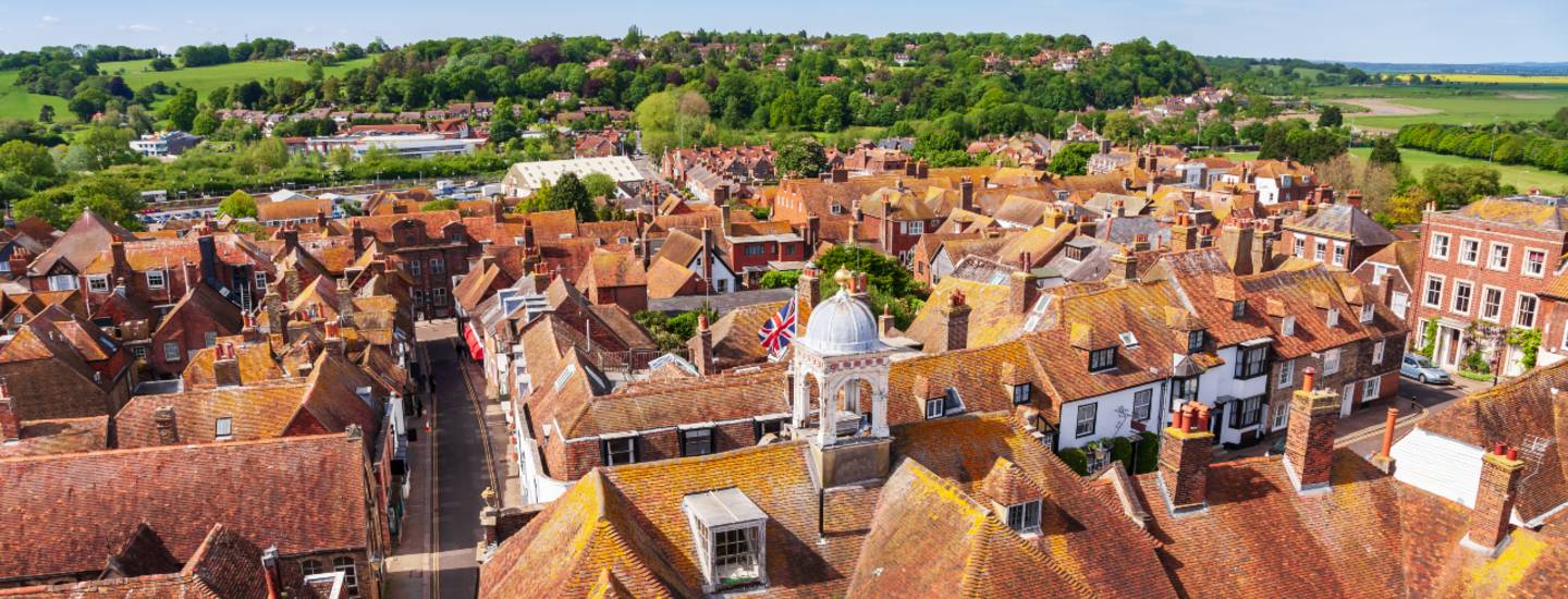 east sussex rye town aerial view