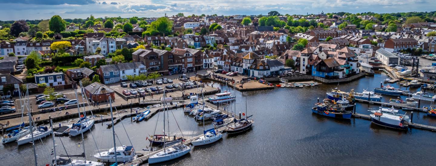 hampshire lymington port aerial view