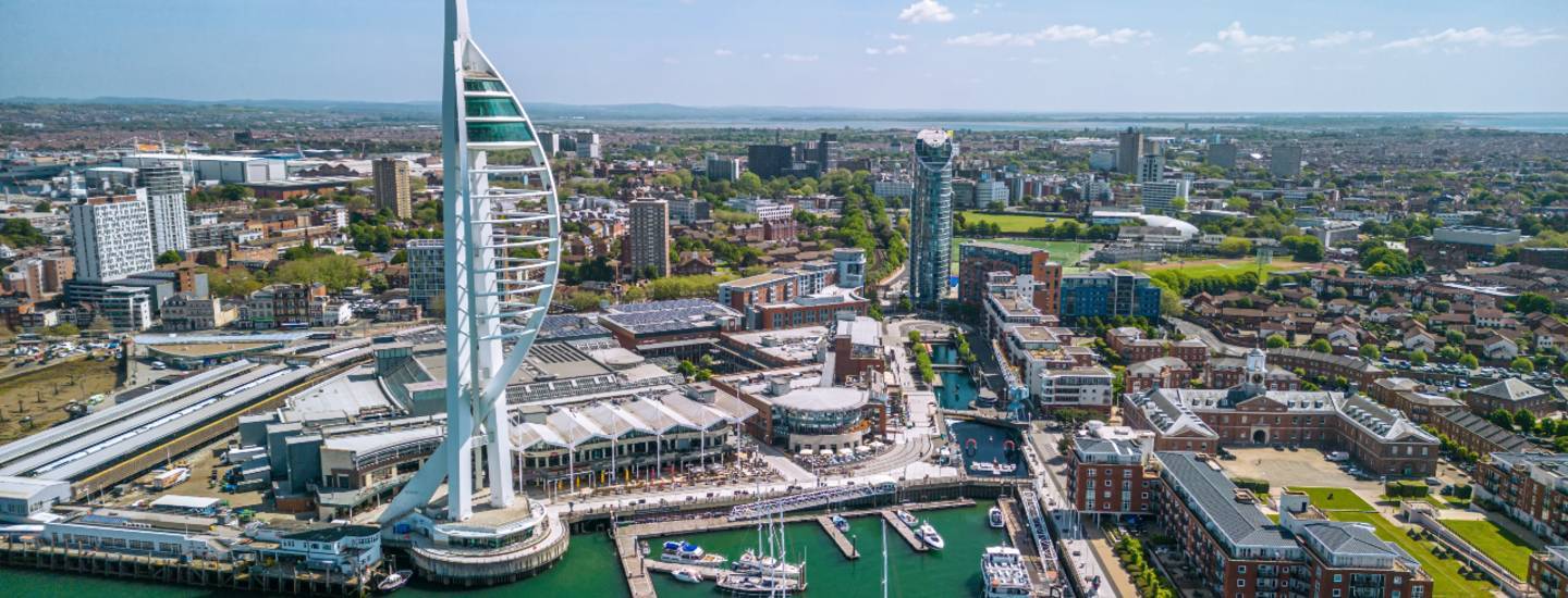 portsmouth spinnaker tower aerial view