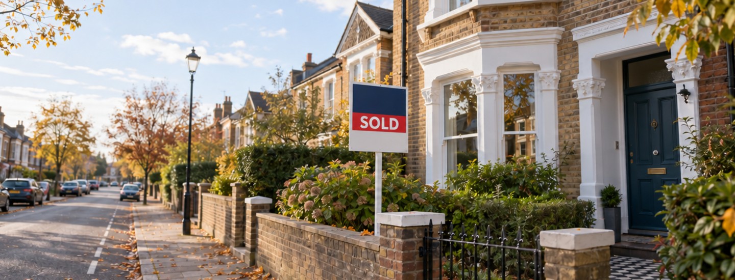 victorian house sold sign street